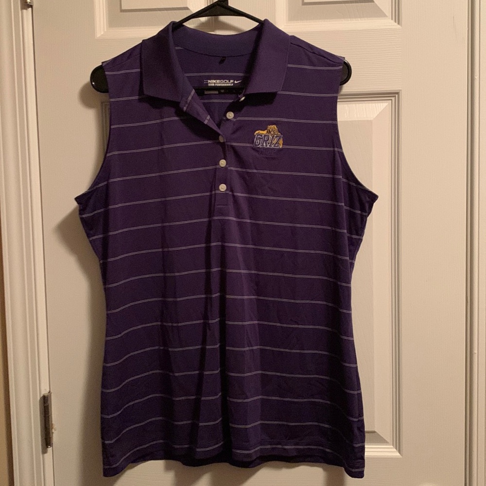 Nike golf sleeveless button up collared shirt